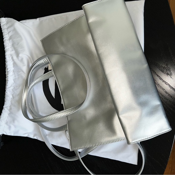 Telfar Silver Metallic Tote Bag - Picture 3 of 5